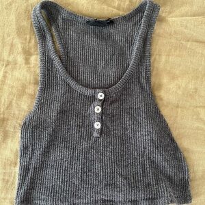 Urban Outfitters Gray Ribbed Tank Top